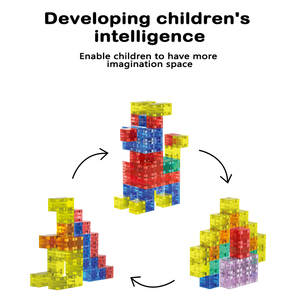 Bloques de Construcción Magnéticos de Plástico Transparente para Niños, 32/64/96 Piezas, Educación Sensorial STEM para Preescolares, Gran Venta 2024 - Product Image 3