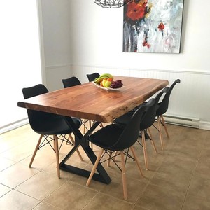 <span class=keywords><strong>Tavolo</strong></span> <span class=keywords><strong>da</strong></span> <span class=keywords><strong>Pranzo</strong></span> di Alta Qualità in Legno di Noce Massiccio con Bordo Naturale, <span class=keywords><strong>Moderno</strong></span> e Lussuoso, per Casa e Ristorante - Product Image 3