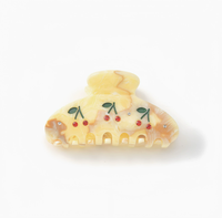 Pince à cheveux pour filles, mignonne, faite à la main, en acétate, motif cœur, papillon et cerise, pour chignon volumineux, type pince requin