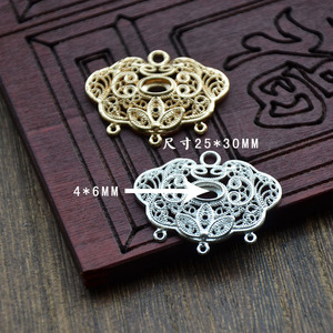 <b>Copper</b> Filigree Lotus Connectors Gold Silver Plated For <b>Bracelet</b> Making DIY Jewelry Findings - Product Image 5