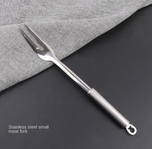 DFT55 Cuchara espumadera de cocina con mango plano y pequeña abertura, tenedor para carne y sopa, utensilio doméstico para cocinar - Product Image 4
