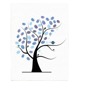 Peinture murale autocollante DIY avec <span class=keywords><strong>empreintes</strong></span> digitales pour <span class=keywords><strong>mariage</strong></span>, signature, <span class=keywords><strong>arbre</strong></span>, peinture <span class=keywords><strong>à</strong></span> <span class=keywords><strong>l</strong></span>'huile, décoration intérieure, graffiti au doigt - Product Image 2