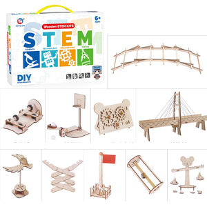 ชุดโครงสร้างไม้ DIY OKYN-Y2107 ชุดของเล่นวิทยาศาสตร์ STEM 10 in 1 สำหรับเด็ก ของขวัญวันเกิดเพื่อการศึกษา - Product Image 3