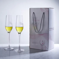 Verre à vin en cristal sculpté coloré moderne, durable, 301-400 ml, soufflé à la main, avec logo personnalisé, coffret cadeau, idéal pour les fêtes