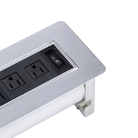 Prise de courant rotative manuelle standard américaine, 2 prises CA, 2 ports de charge USB, prise de courant escamotable manuelle pour bureau, salle de réunion