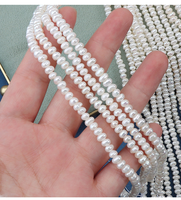 Perles d'eau douce naturelles blanches de 4-5 mm, de forme baroque, à haute brillance, de qualité AA, sans noyau, perles en vrac pour bricolage, longueur 36 cm