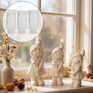Moule à bougie en silicone 3D pour petites filles, motif poupée de dessin animé, <span class=keywords><strong>robe</strong></span> de princesse, pour la fabrication de bougies, résine, gypse, cire, argile, artisanat - Product Image 1