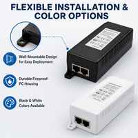 Injecteur PoE Gigabit Actif/Passif de Haute Qualité 48V-56V 30W 60W 90W 802.3Af/At 802.3bt POE++