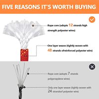 Corde de sécurité d'extérieur personnalisée en polyester/nylon à double tressage pour arboriculture, 8-20 mm x 10-200 m, 48 brins, pour l'escalade