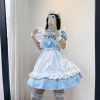 Tablier de femme de ménage français Lolita robe fantaisie Cosplay Costume robes de femme de chambre Halloween tenue de femme de ménage (S-5XL)