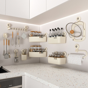Tái Sử Dụng Duy Nhất Treo Tường Giá Chủ Cho Nhà Bếp Phòng Tắm Phòng Khách Góc Giỏ Kệ Khoan Miễn Phí Thiết Kế Cho Nhà Lưu Trữ - Product Image 1
