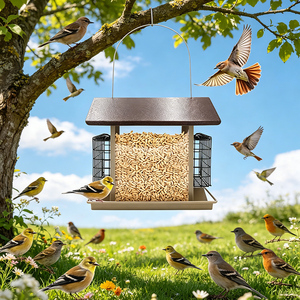 JH-Mech Custom <strong>Bird</strong> <strong>Feeders</strong> No Mess Large Seed Storage Capacity Dual <strong>Suet</strong> Cake Wire Holders Waterproof Roof <strong>Bird</strong> Food <strong>Feeder</strong> - Product Image 4