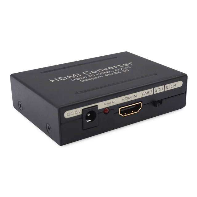 ProfessionalHDMI to 5.1CH Audio Converter Extractor, Supports Optical TOSLINK & 6-RCA Output for Sound Bar / AV Receiver