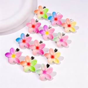 2026 New Simple <b>Sweet</b> Style Frangipani Hairpin Fashionable Temperamental Cartoon Design Girl's Hairpin Wholesale Jewelry - Product Image 3