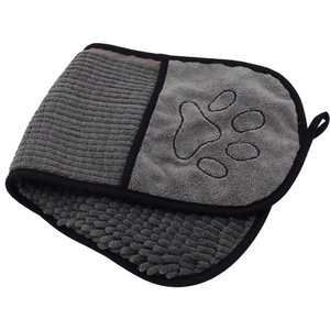 Nhà Máy Tùy Chỉnh Có Thể Giặt Mềm Sợi Nhỏ Nhanh Chóng Làm Khô Siêu Thấm Pet Mèo Con Chó Chenille Shammy Khăn Tắm Với Túi Tay - Product Image 2