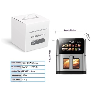 Nueva Freidora de Aire Eléctrica con Pantalla a Color Grande, Capacidad de <span class=keywords><strong>6</strong></span> <span class=keywords><strong>Litros</strong></span>, Personalización de Marca, 8L - Product Image 2