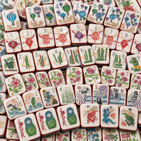 Tuiles de Mahjong en Acrylique de Noël en Gros, Colorées, 30mm, Imprimées UV, Ensemble Portable et Moderne pour Cadeaux de Fêtes