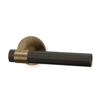 Poignée de porte à levier en laiton bronze foncé, symétrique, pour entrée d'appartement, chambre d'hôtel, avec mécanismes de verrouillage et barres de traction