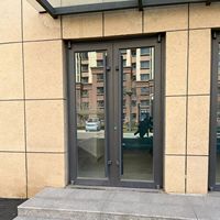Puerta de Seguridad de Aluminio con Cristal Templado, Resistente a la Corrosión e Impermeable, para Tiendas Minoristas, Entrada Principal de Hoteles y Centros Comerciales