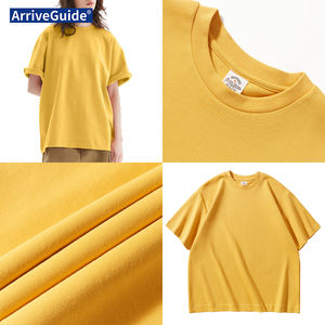 Hoogwaardig 300gsm zwaargewicht gebreid functioneel luchtlaag textiel dik oversized T-shirt heren unisex boxy T-shirt - Product Image 4