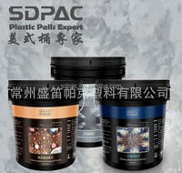 1 Gal ember dengan pegangan besi, ember kecil dengan segel kedap udara, wadah cat plastik tahan karat dengan tutup