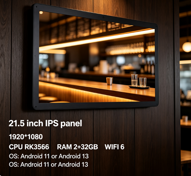 Hot Selling 21.5 Inch 2+32GB Android 11/13 Touch Tablet RK3566 IPS Panel WiFi 6 for Shopping Mall & Airport Use