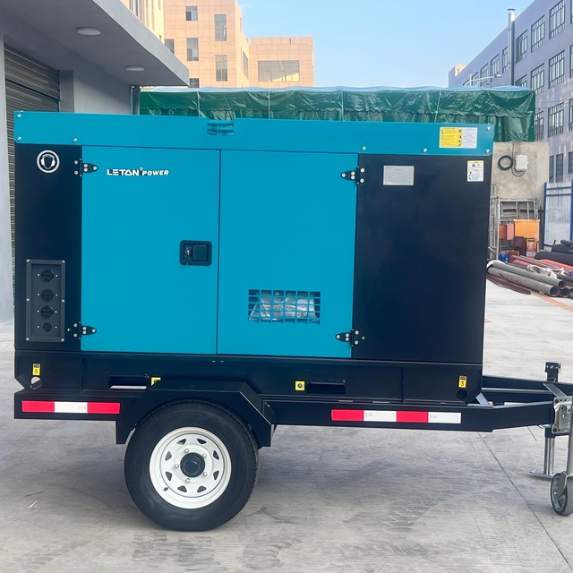 LETON POWER Trailer-mounted 20kVA Generator Set, Home Backup diesel Generator, 50/60Hz Soundproof Mobile Generator Set