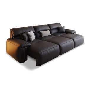 Italian Modern Living Room Bed Luxury Black Leather Remote Control Three Seater <b>Sofas</b> 914 Three Seater <b>Sofas</b> 914 914 Th - Product Image 1