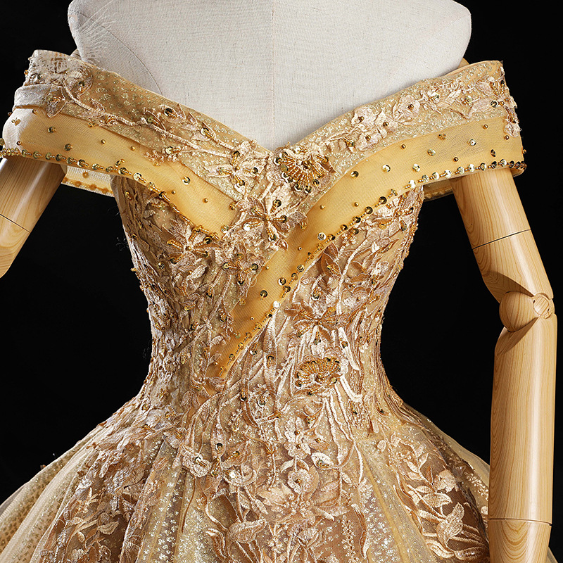 Shop Beaded French Lace off Shoulder Champagne Color Ball Gown Quinceanera Dresses Plus Size Cheap Sweet 16 Dresses Shop Beaded French Lace off Shoulder Champagne Color Ball Gown Quinceanera Dresses Plus Size Cheap Sweet 16 Dresses