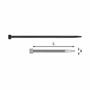 Attaches-câbles 765 en plastique noir de 100 mm de long pour la gestion des câbles - Product Image 1