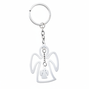 Portachiavi a Moschettone in Cristallo Bianco Angelo, Design Elegante per Facile Trasporto - Product Image 2