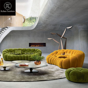 <span class=keywords><strong>Sofa</strong></span> Gelembung Mewah Desain Baru Warna Kuning Berumbai Custom 2 Dudukan <span class=keywords><strong>Sofa</strong></span> Gelembung Beludru Hijau Roche Bobois - Product Image 1