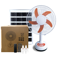 Ventilateur solaire AC/DC 12 TA12 avec batterie au plomb 6V4.5Ah, 3 vitesses de vent, oscillation mécanique, LED, banque d'alimentation USB, recharge solaire