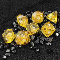 Dés en résine à bords vifs avec œil mobile, lot de 7 dés polyédriques pour D&D RPG, vente en gros