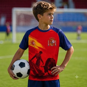 Camiseta de Fútbol de España 2026 para Niños, Fabricada en China, con la Bandera Nacional, para el Partido de Local, Visitante y Tercera Equipación - Product Image 1