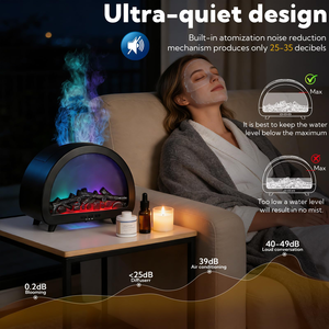 Scent Diffuser Machine <b>Humidifier</b> Portable <b>Humidifier</b> Flame Aroma Vaporizer Household Appliances Fireplace Diffuser - Product Image 2