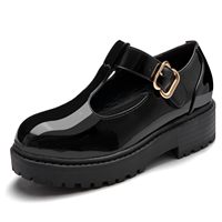 Nouvelles Chaussures Noires Élégantes et Tendance à Semelle Épaisse pour Filles, Style Preppy Moderne avec Bride en T, Idéales pour Uniforme JK et Tenue Quotidienne