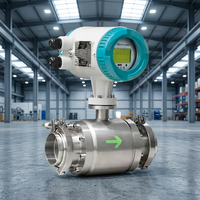 Medidor de Flujo Electromagnético de Acero Inoxidable Higiénico, Grado Alimenticio, Sanitario, 4-20mA RS485 Pulso, Precisión del 0.5%, para Leche y Cerveza