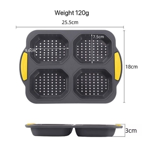 <span class=keywords><strong>Moule</strong></span> à pain rectangulaire <span class=keywords><strong>en</strong></span> silicone antiadhésif, 4 compartiments, pour baguette et ciabatta, qualité alimentaire, compatible lave-vaisselle et four, pour gâteaux - Product Image 3