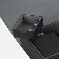 Boîte de rangement de cartes de jeu TCG, grande taille, plus de 100 cartes de jeu, boîte de cartes de jeu à rabat en cuir