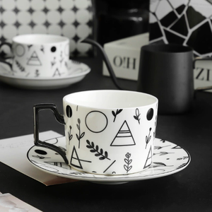 Factory Direct Sale Wholesale Ceramic Porcelain <b>Cup</b> <b>Saucer</b> Modern Design Business Gift Eco-Friendly Oven Safe Dishwasher - Product Image 1