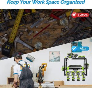 Organizador de herramientas eléctricas Estante de herramientas de alta resistencia Estante de herramientas de <span class=keywords><strong>metal</strong></span>, Soporte de taladro Montaje en pared para Taller de garaje - Product Image 3