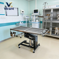 Table d'opération vétérinaire hydraulique en acier inoxydable avec poteau IV et bol pour opérations et diagnostic en clinique vétérinaire