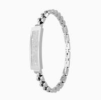 Bracelet intelligent sans écran, bijou connecté avec chaîne de pierres précieuses, moniteur de santé Bluetooth, podomètre pour adultes et personnes âgées, universel