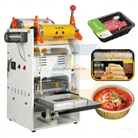 Machine de scellage manuelle pour gobelets de thé à bulles/jus/yaourt, machine de scellage pour 2/4/6 gobelets, pour plateau de gobelets de lait à la gelée, scelleuse de plateau 95 90 75 mm
