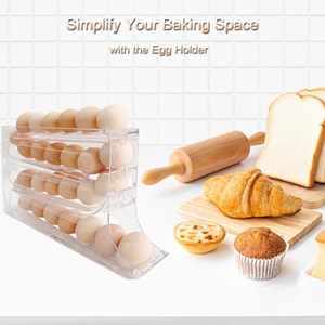 <b>Plastic</b> Rolling Egg Storage Organizer Injection Technics Egg Holder for <b>Kitchen</b> Refrigerator Food Use - Product Image 2