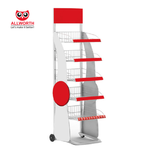 מפעל פרסום מותאם אישית רב שכבות צבעוניות עם גלגלים מדפים מתלה תצוגת מתכת גלגלים מדפים - Product Image 2