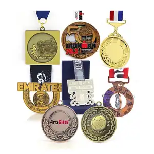 Großhandel Hersteller Custom Logo Gold Silber Bronze Metall Sport medaille Medaillen hersteller