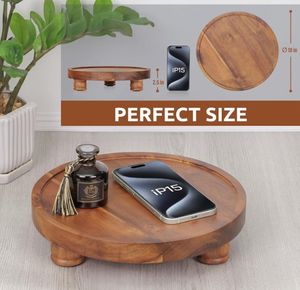 Piédestal de table d'exposition multifonctionnel moderne en bois d'acacia pour cosmétiques savons parfums bougies maison hôtels utilisation dans le jardin - Product Image 2