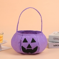 Panier à bonbons en tissu non tissé pour enfants, sac à bonbons portable, motif citrouille, fantôme, chauve-souris, panier cadeau en feutre pour l'intérieur